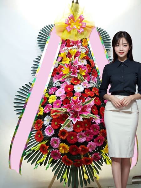 국제웨딩컨벤션 3단화환 고급형